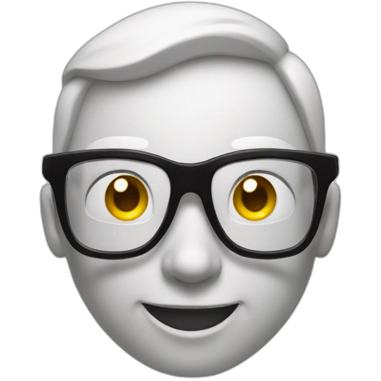 Standart smile, emoji, smart, in transparent glasses, smiling emoji