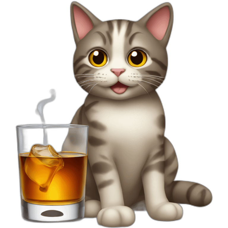 cat drinking whiskey emoji