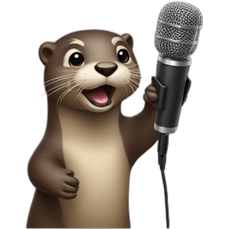 Otter with microphone emoji