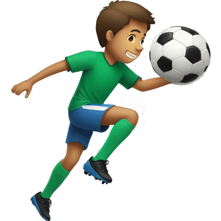 boy balancing a soccer ball emoji