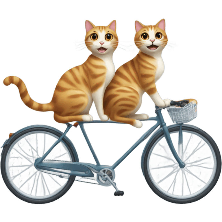 Two cats riding a bike emoji