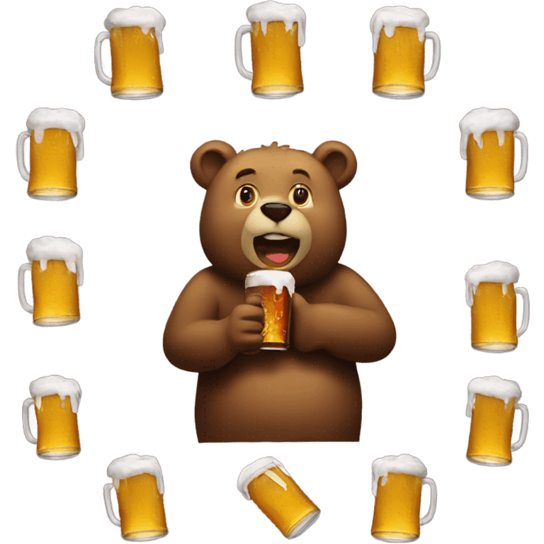 Bear drinking beer emoji