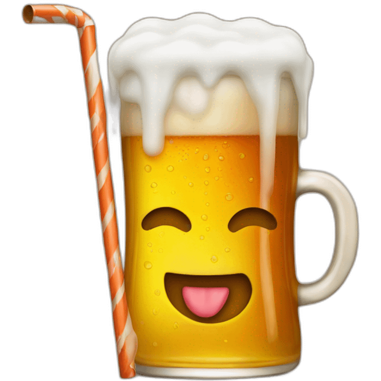 beer with a straw in it emoji