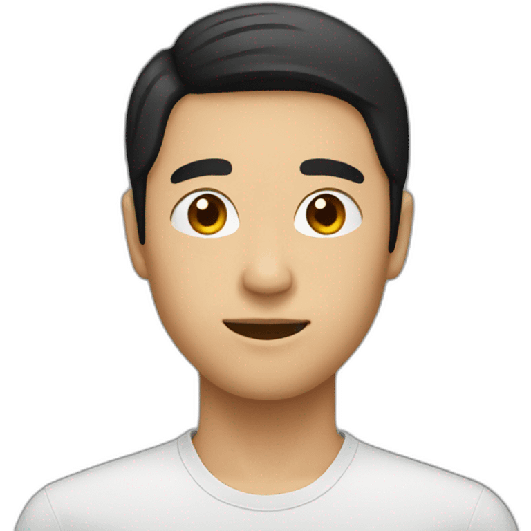 Asian Man black hair coding emoji