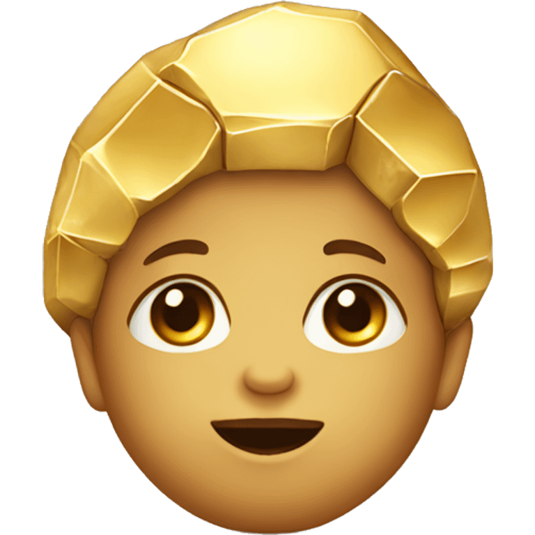 gold nugget with a cute Baby face emoji