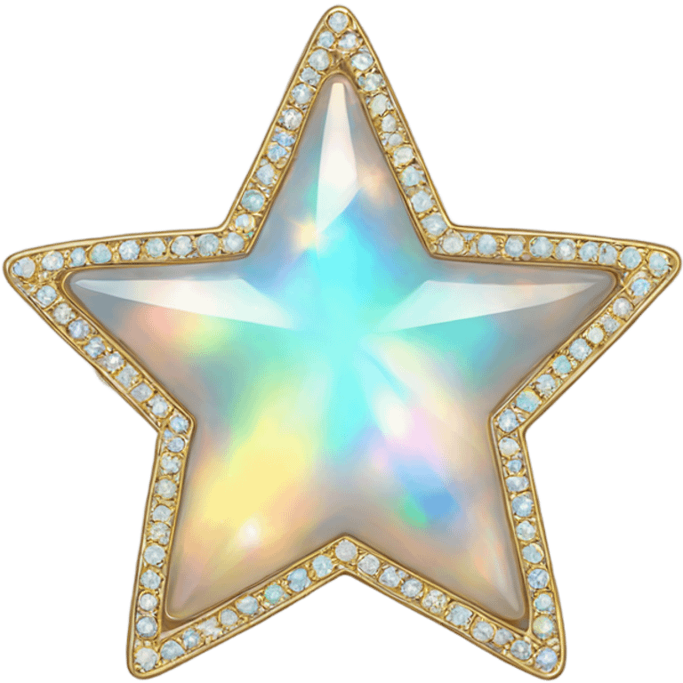 opal gemstone sparkle star gold outline  emoji