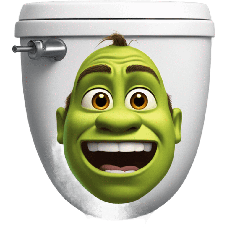 Shrek coming out of a toilet bowl  emoji