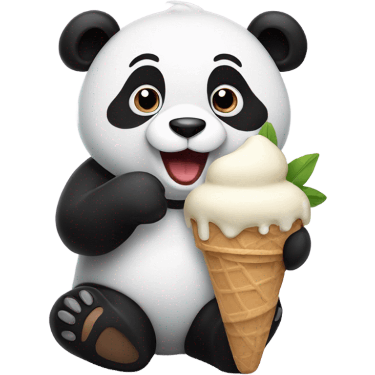 Panda eating ice cream emoji