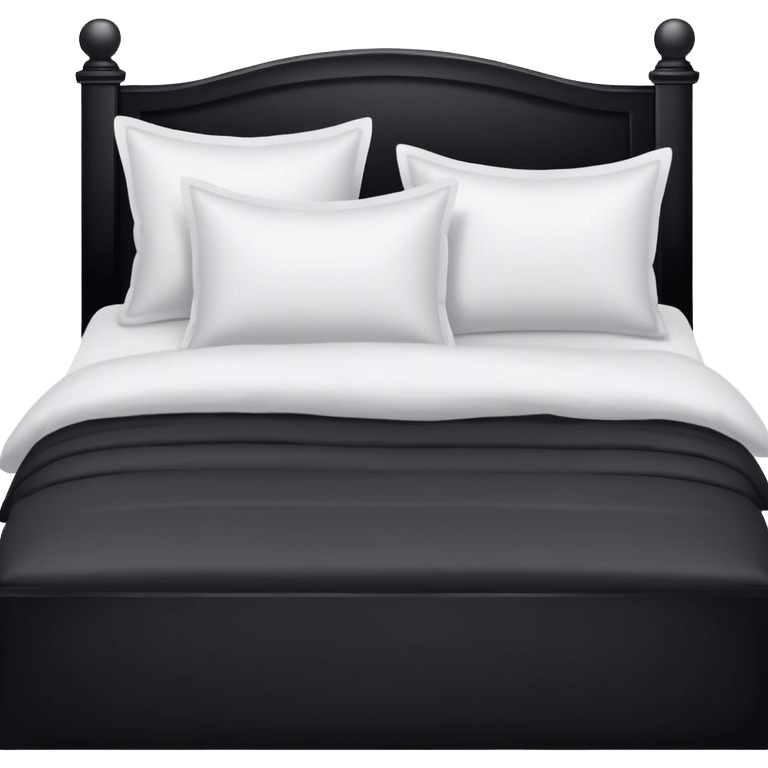 Pale black comforter and white pillows on bed emoji