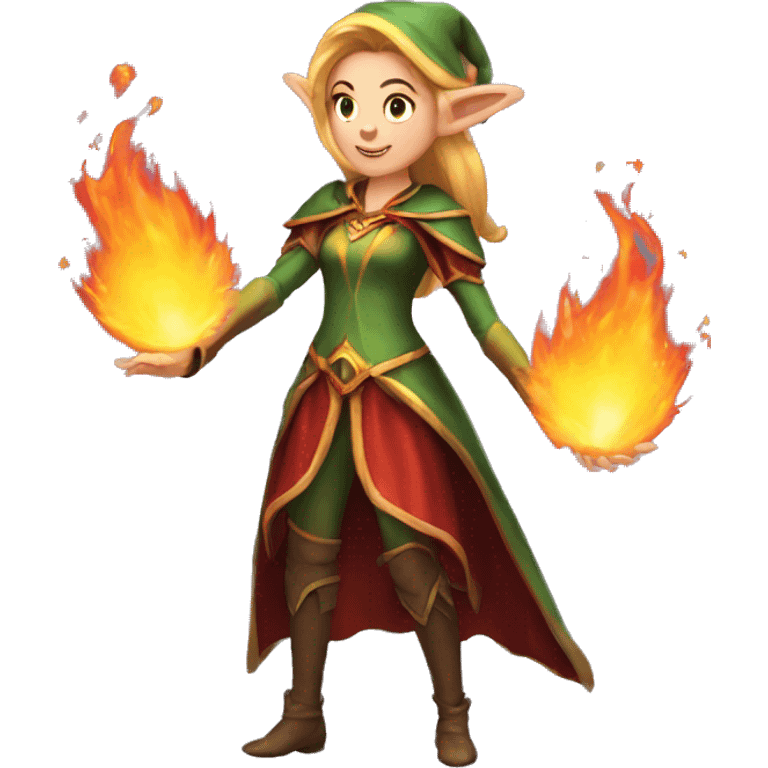 female elf wizard casts fireball emoji