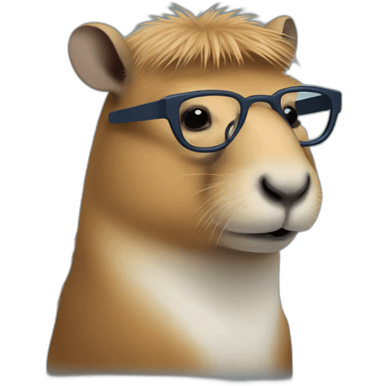 capybara with glasses-(proportional)calm-(realistic) emoji