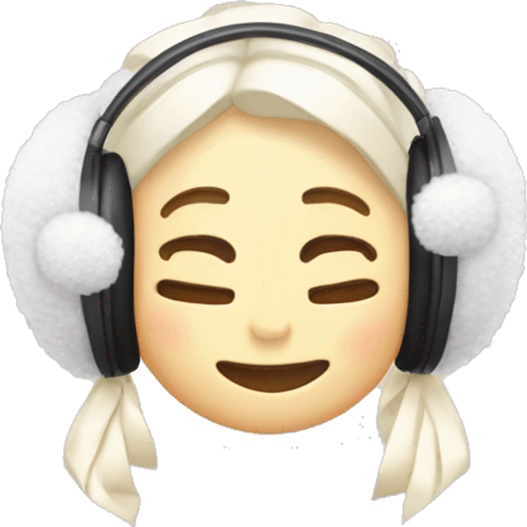 White earmuffs with vanilla coloured bows emoji