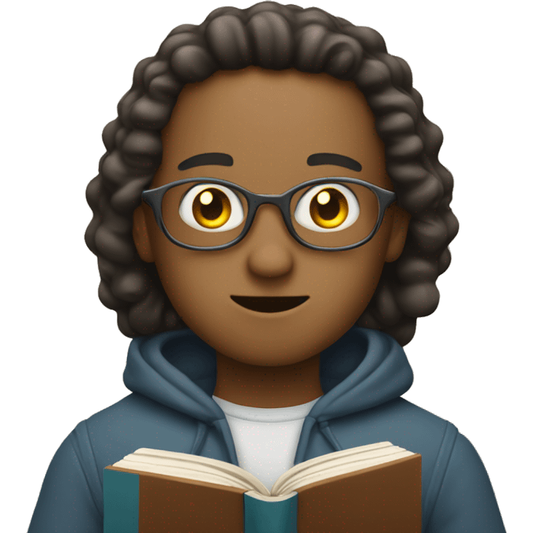 Design an emoji of a person eagerly holding a book, with stars in their eyes. emoji