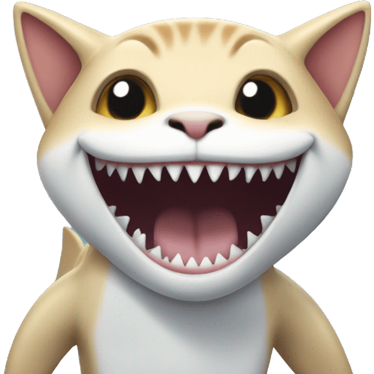 Cat shark smiling emoji