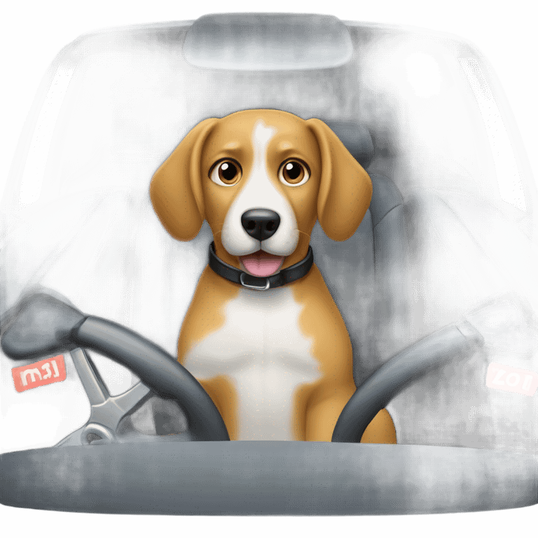 Dog driving emoji