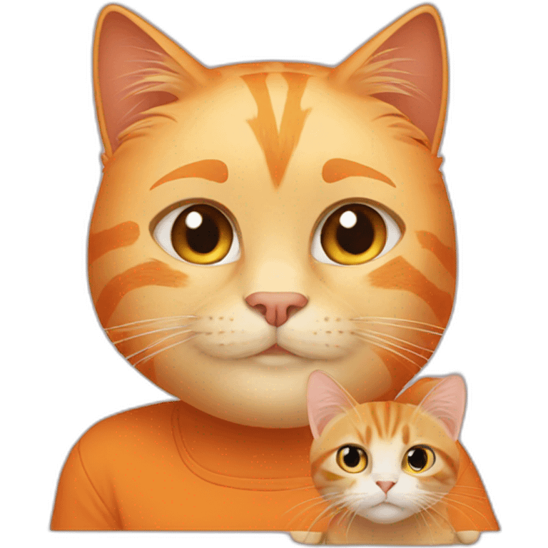 Orange cat with a blond girl emoji