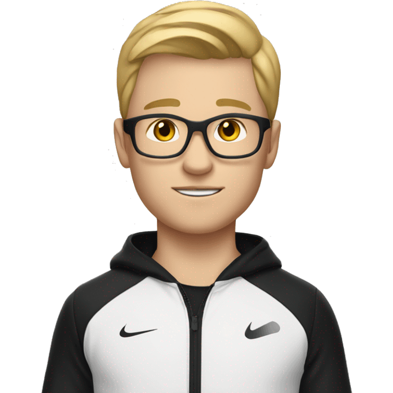 Young white person sports coach wearing a black tracksuit with no logos  emoji