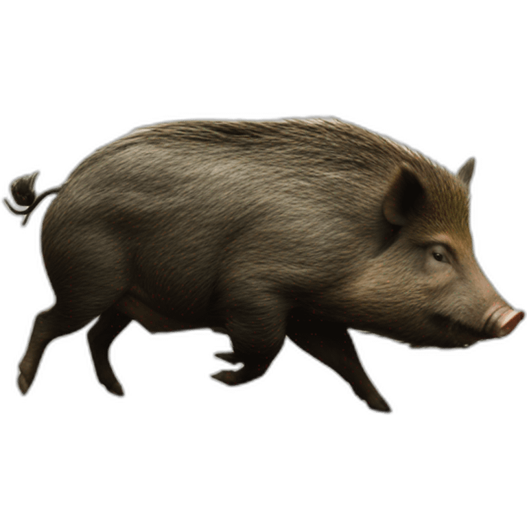 Photo-real-wild boar bumped by car emoji