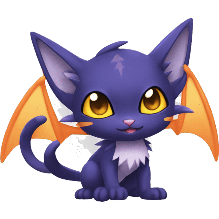 Cool Cute Edgy Chibi Cat-Noibat-Noivern-Litten-Pokémon-Fakémon-hybrid emoji