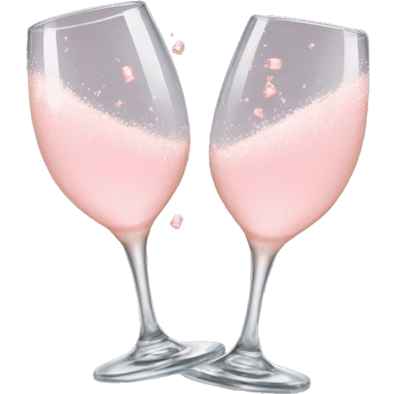 glasses of pastel pink champagne are smashing against each other emoji