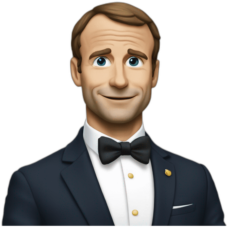 Macron qui fait un doigt d’honneur emoji