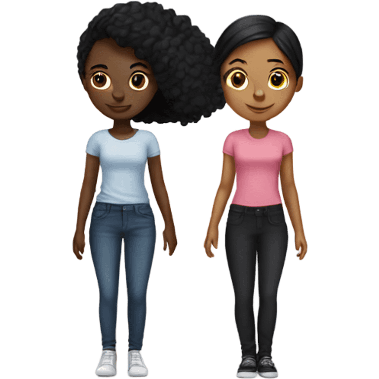 black girl with her black best friend  emoji