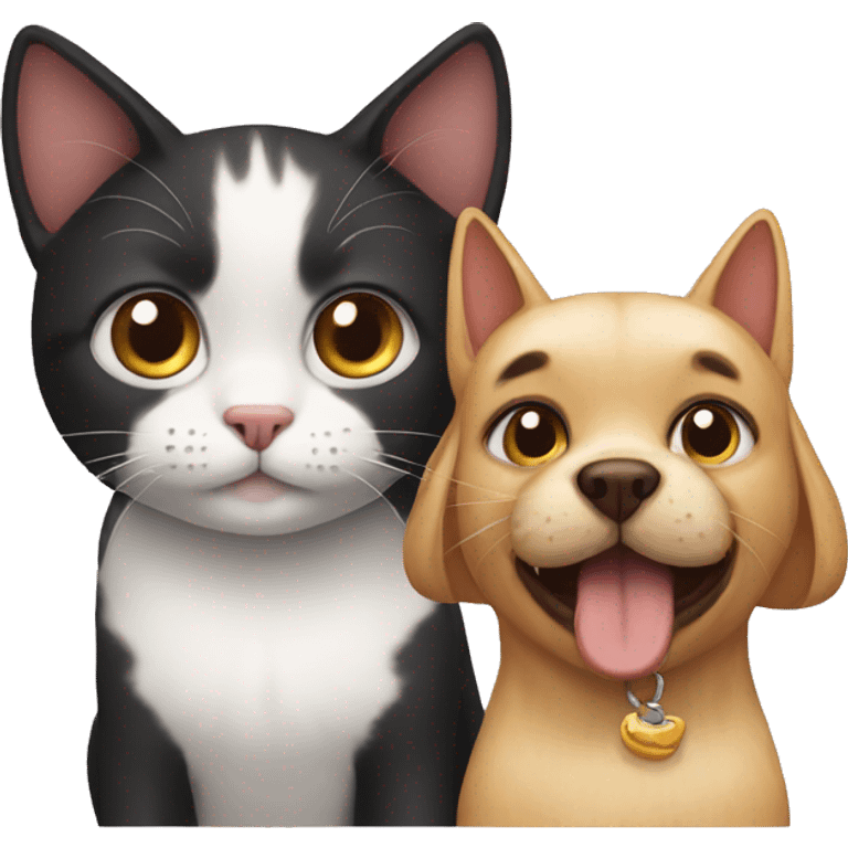 Cat between dog  emoji