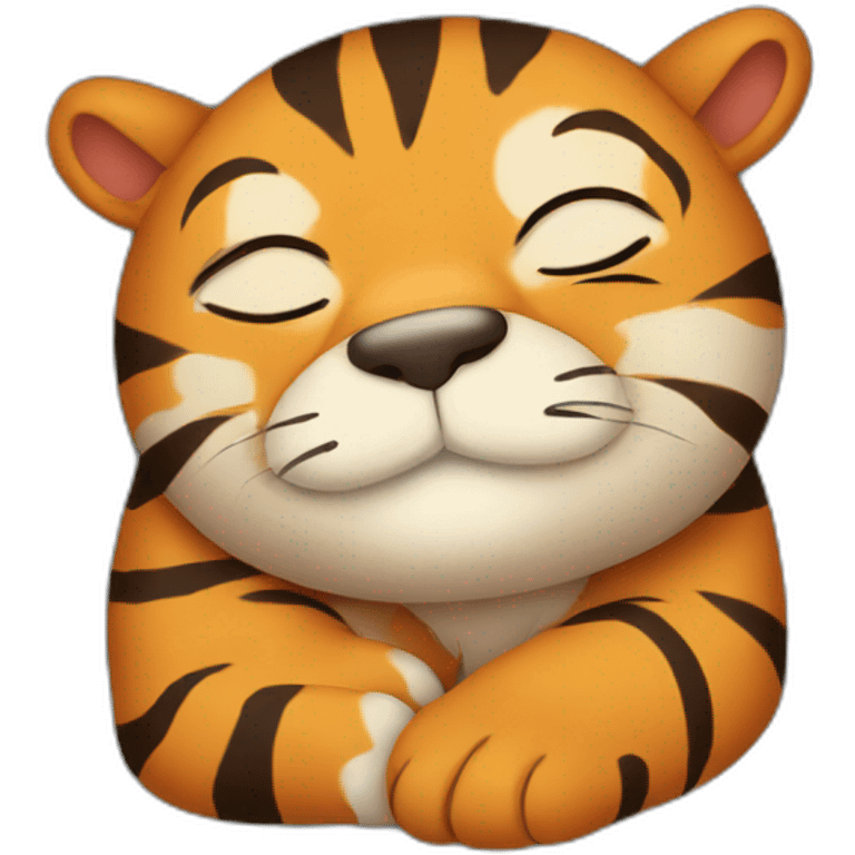 tiger sleeping on a bed emoji