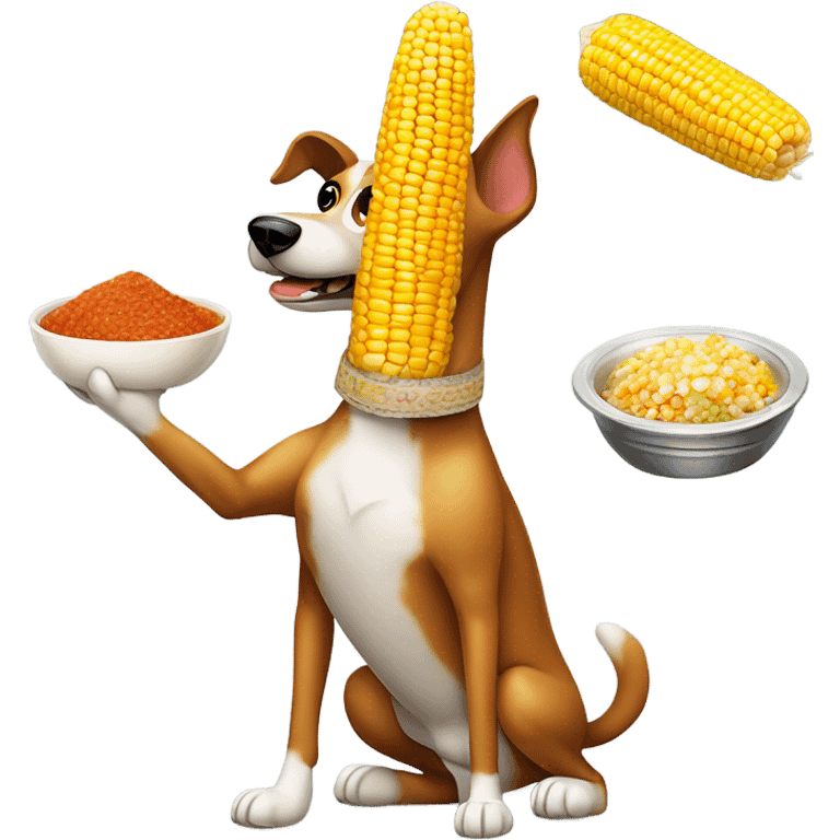 A dog cooking mexican corn  emoji