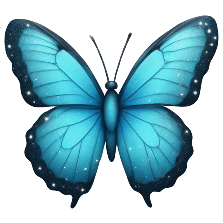 Sky blue butterfly with glitter  emoji