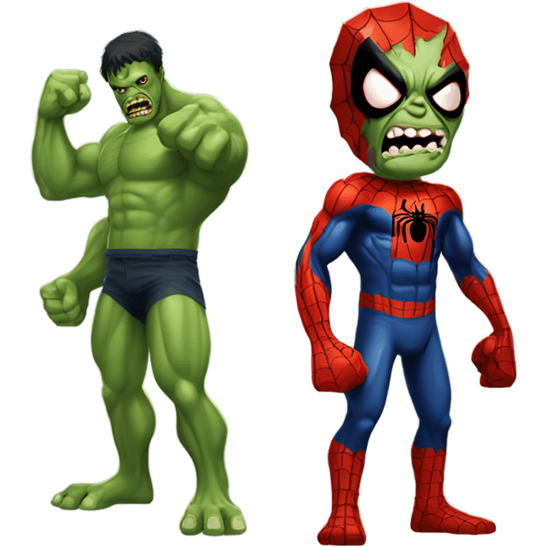 Zombie Spiderman fightto hulk  emoji