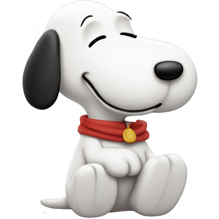 snoopy with a long piece of white with smoke emoji