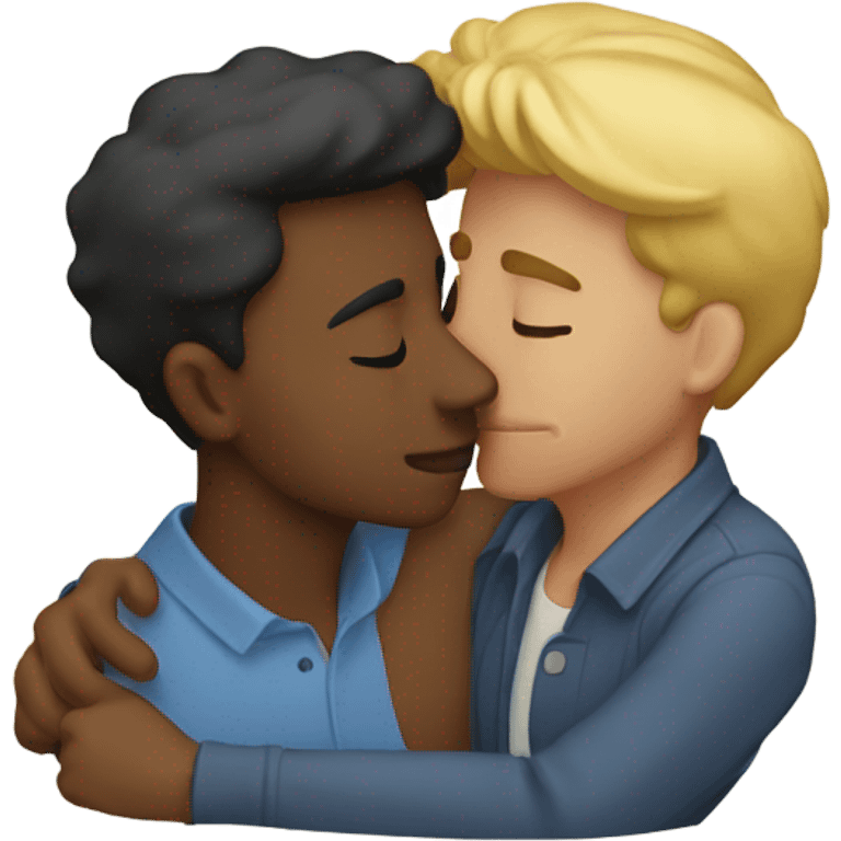 two guys kissing emoji