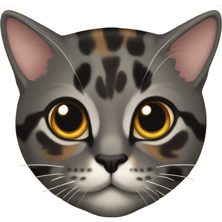 tortoiseshell grey cat  emoji