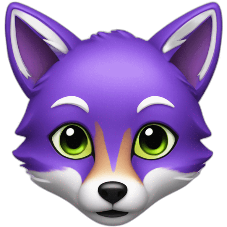 Purple fox with lime highlights emoji