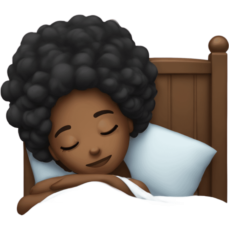  Black Girl sleep in bed emoji