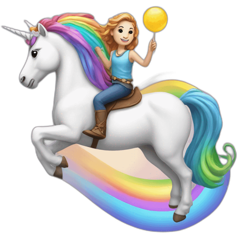 Unicorn riding rainbow  emoji