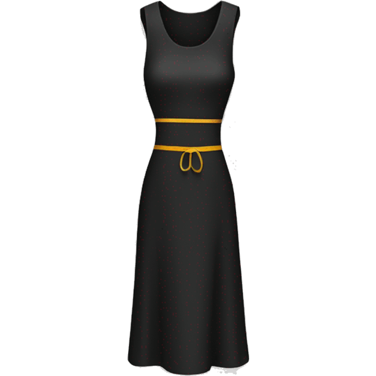 a simple black dress icon with a ruler or measuring tape wrapped around it, symbolizing clothing measurements. emoji