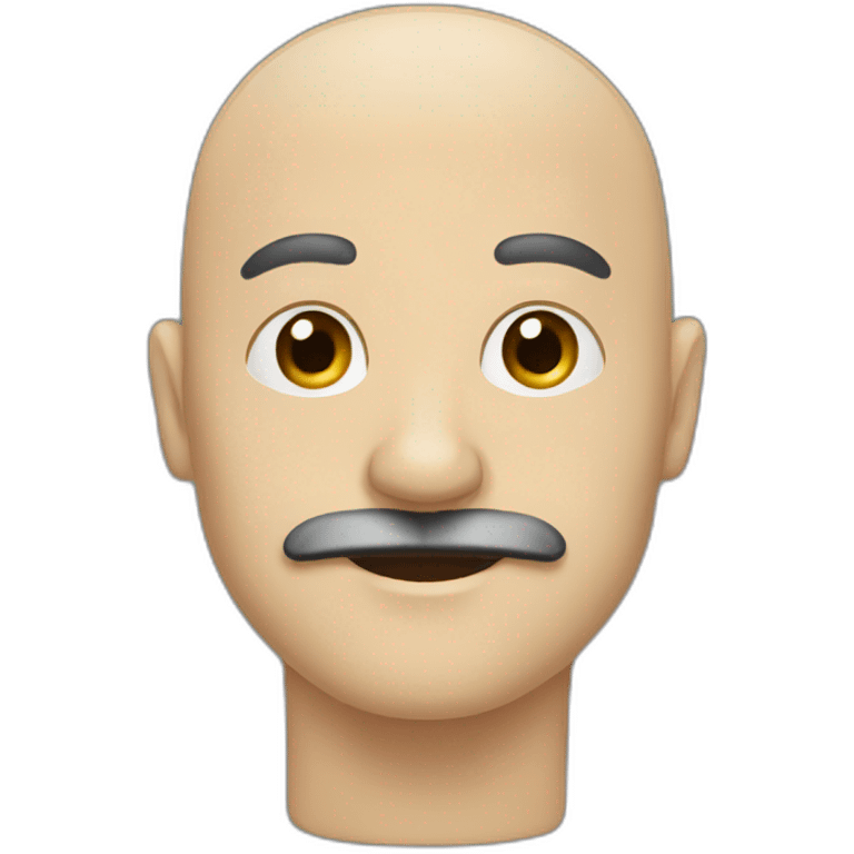 bald male with a black mustache emoji