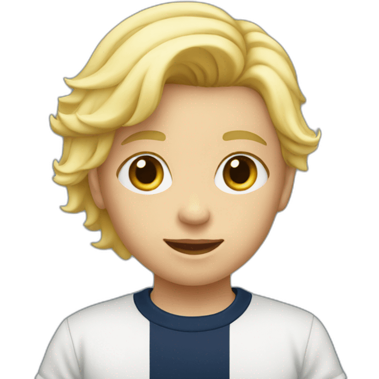 Blond child with navy blue t-shirt emoji