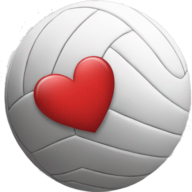 Volleyball with heart emoji