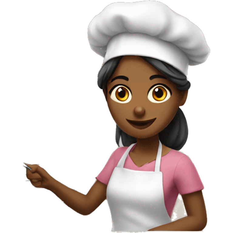 beautiful girl cooking  emoji