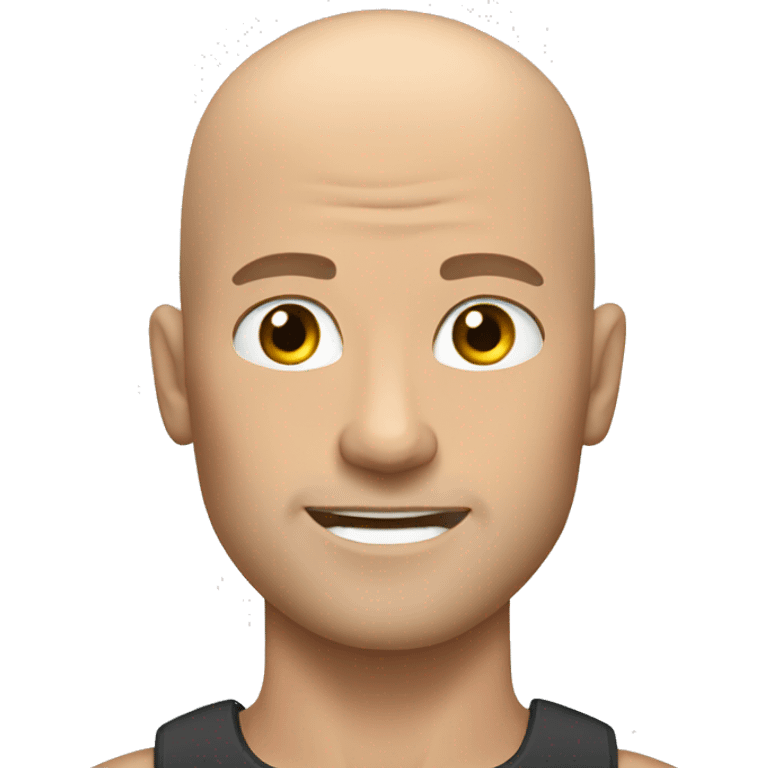 White male muscle bald emoji