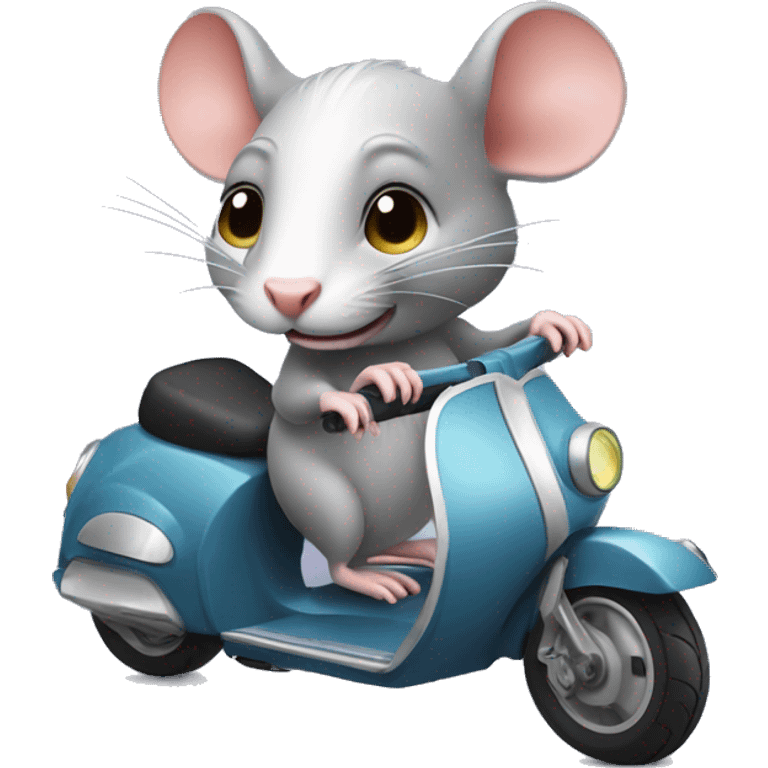 Cute rat on scooter  emoji