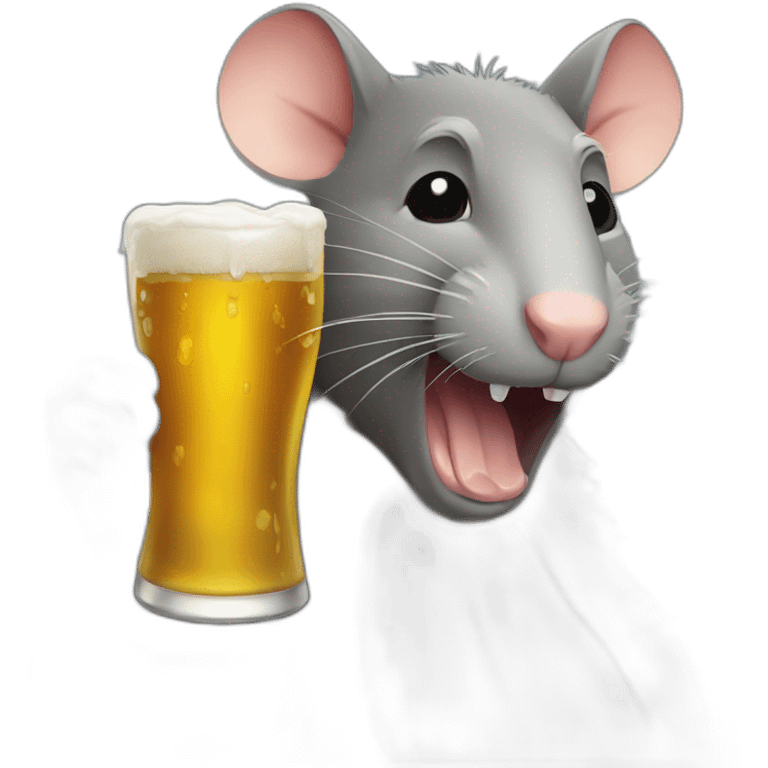 rat drinking beer emoji