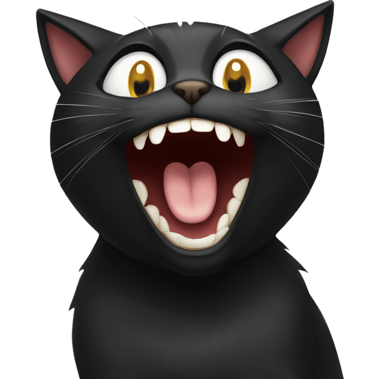 Black cat laughing emoji