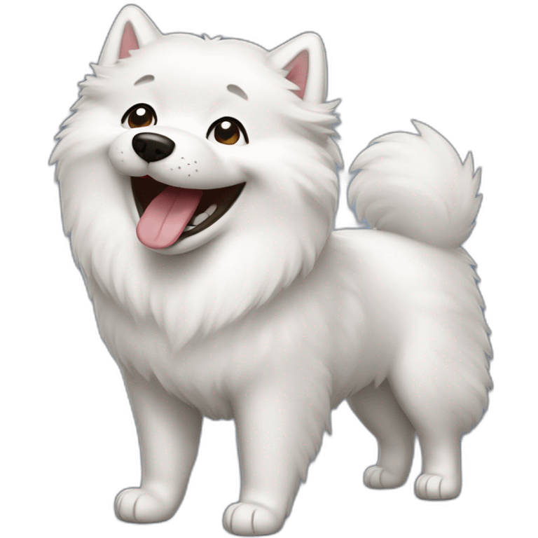 Laughing samoyed emoji