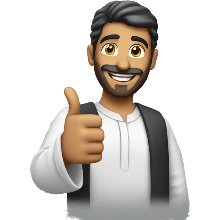 Smling Arabic man showing thumbs up  emoji