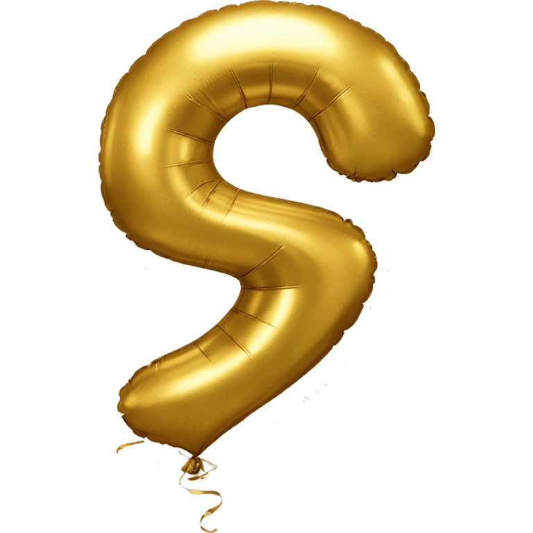 Number 5 Golden balloon emoji