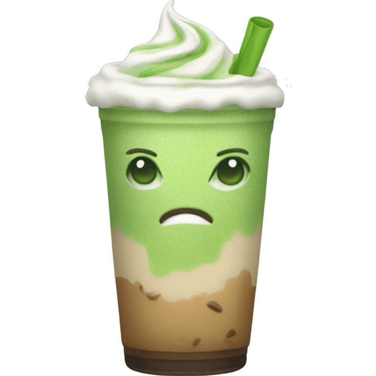 iced matcha latte in emoji style emoji